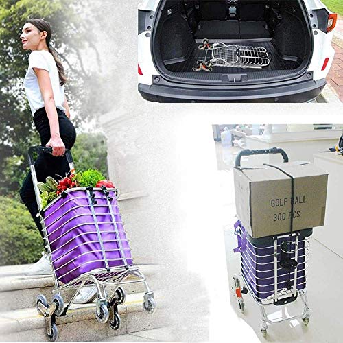 WLKINF Einkaufstrolley, faltbar, für Wäschereien, Treppen, 8 Räder aus Aluminiumlegierung, Tragfähigkeit 50 kg – Bild 5