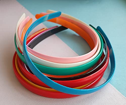 ANNA CREATIONS Set Of 12 Plastic Hair Bands for Girls & women (WIDE, MULTI-COLOUR) - Image 3