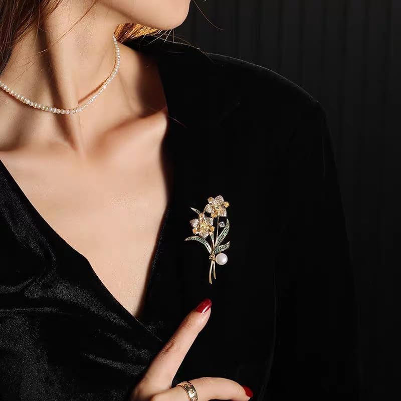 Flower Brooch Micro Inlaid Zircon Chest Light Luxury Clothing Accessories image 2