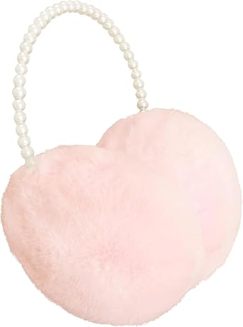Women Soft Plush Earmuffs Outdoor Warmers with Pearl Headband