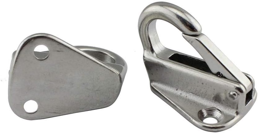 スプリングスナップフック 上等な 43ミリメートルステンレススチール316フェンダースプリングフックスナップかわしフック取り付けロープボート帆タグボート船マリンウェア カラビナクリップキーホルダー