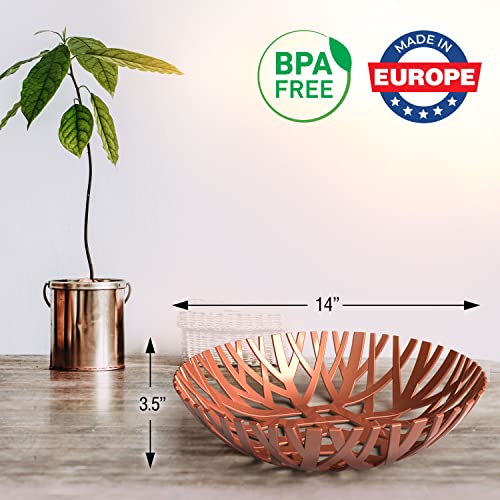 Mueller Fruit Basket, European Fruit Bowl, Fruit And Vegetables Holder For Counters, Kitchen, Countertop, Home Decor, High-End Look, Burnt Sienna #TOP1
