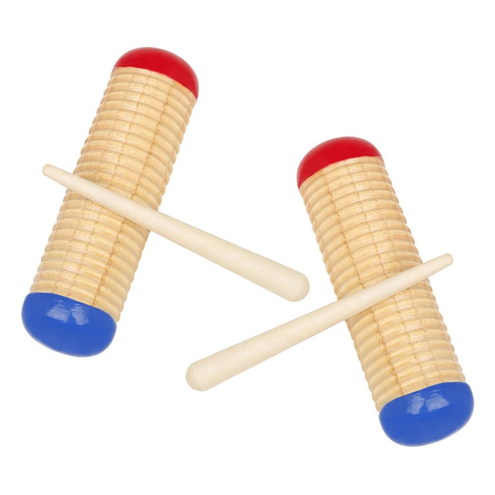 2 Sets Sand Instrument Finger Shakers Wooden Percussion Shaker Accompaniment Instrument for Ukulele Sand Shaker Wooden Maracas Wooden Shaker Hammer Sand Hammer Musical Shaker
