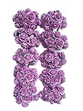 Handgefertigte Mini-Maulbeer-Papier-Rosen, 18 mm, Maulbeer-Papier, Blumen, Scrapbooking, Hochzeit, DIY, Basteln (Lavendel), 100 Stück
