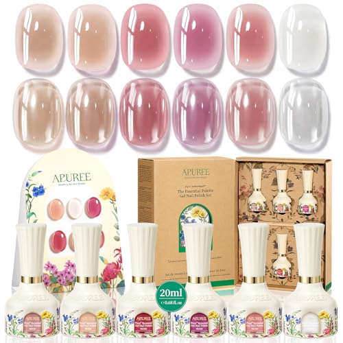 APUREE Nail Strengthener Gel Nail Polish Set: 64% Bio Based