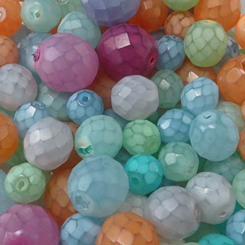 Bead Concepts ½Lb Mix Czech Glass Fire Polished Beads in Assorted Sizes - for All Your Jewelry Making Imaginations (Colorful Rainbow Mix)