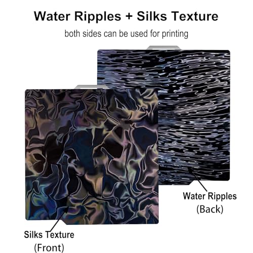 Image of 257x257mm Build Plate for Bambu Lab X2D X1C X1 X1E P1P P1S P2S A1 3D Printer, Water Ripples + Silks Texture Good Adhesion Spring Steel Plate for Bambulab 3D Printer