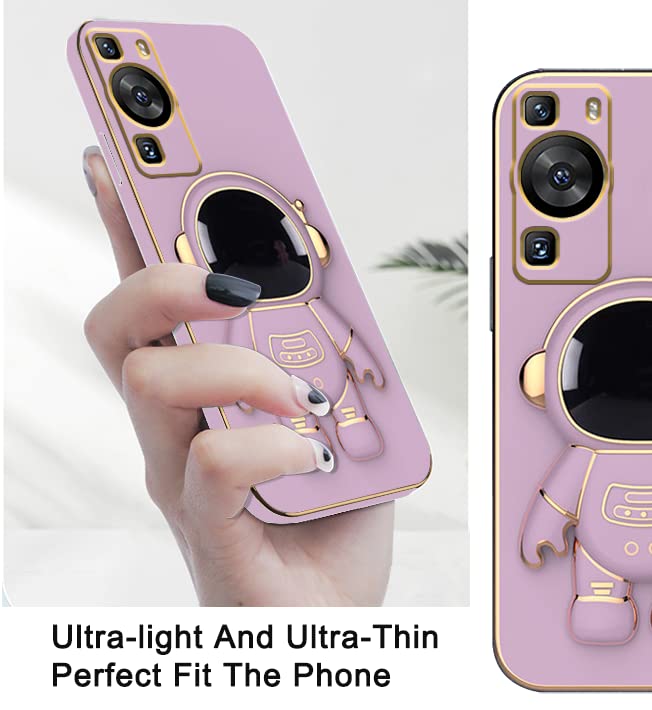 Jancyu Funda De Silicona Para Huawei P60 Pro Con Bonito Soporte De Astronauta 6D, A Prueba De Golpes, Funda Para Teléfono Huawei P60 Pro, Funda Suave Y Bonita Para Mujeres Y