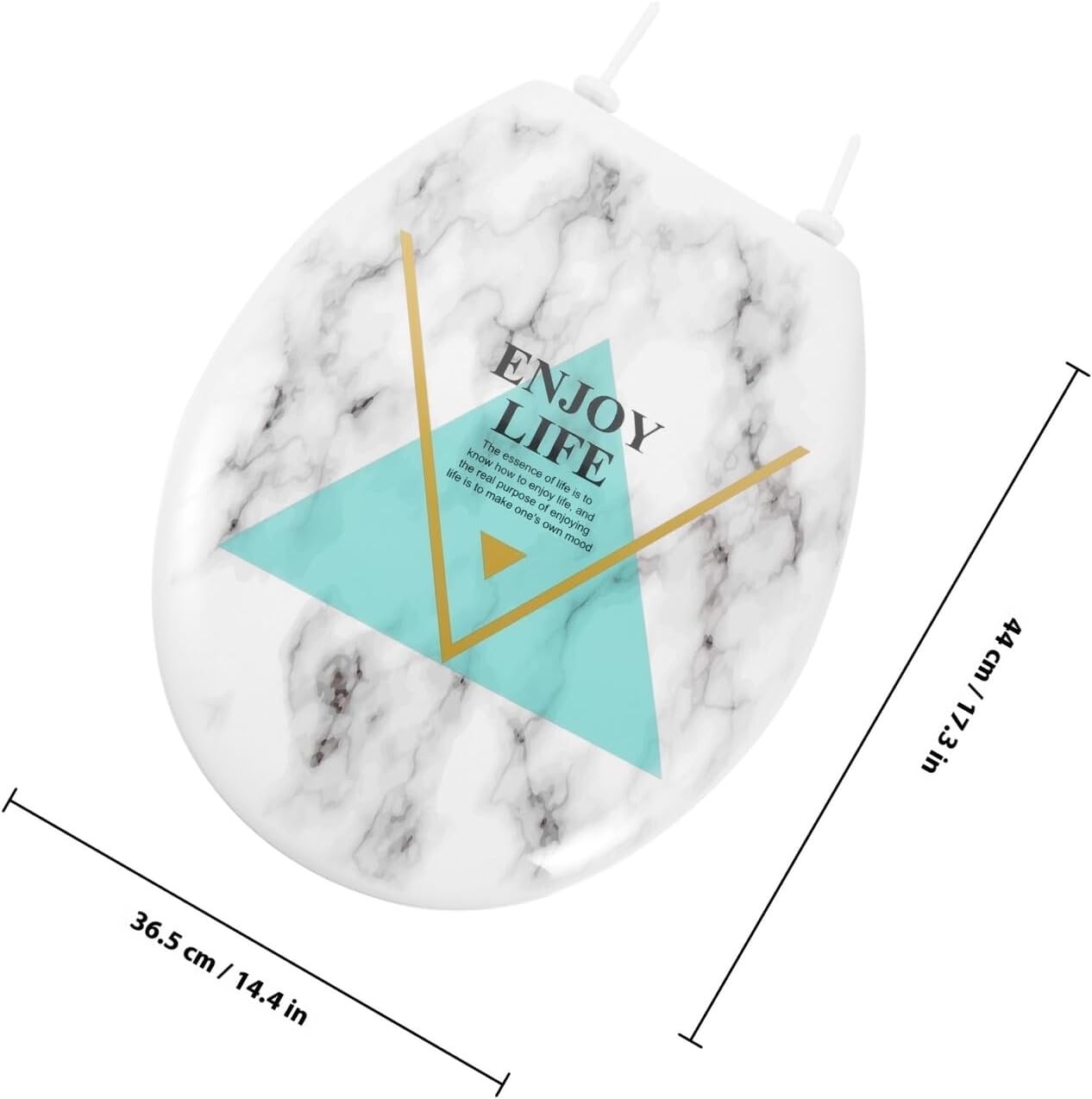 Bathroom Marble Plastic Toilet Seat Cover, U-shaped 18-inch Thickened Home Toilet Seat for Bathroom Use with Decorative Pattern