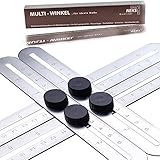 Wichtiger UPGRADE: Profineks Angleizer template tool silbener Winkelmesswerkzeug Angle-Izer Messlineal Winkelgeber Mehrwinkel ist perfekt geeignet als Winkelschablone für Holz Laminat Fließe
