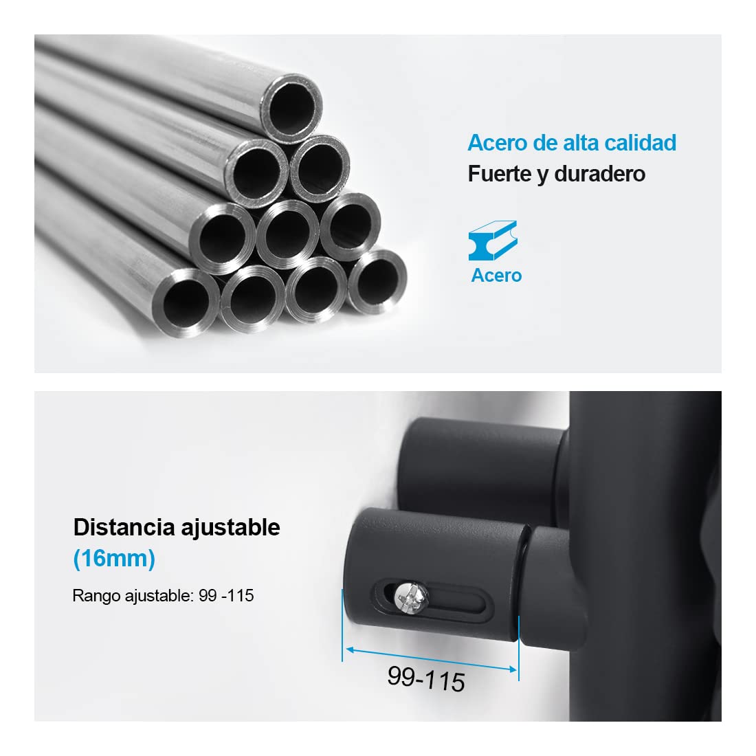 Heilmetz - Radiatore elettrico per asciugamani, 500 x 1176 mm, design a tubo piatto, lato riscaldante su un lato, colore: antracite, perfetto per il bagno
