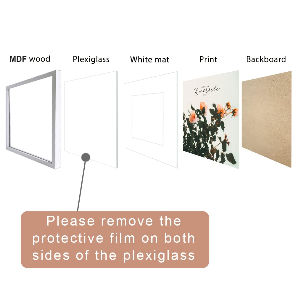 THREELOVE 24x24 Frame White, Display 20x20 Picture with Mat Or 24x24 Picture Without Mat, Wall Mounting Home Decor Picture Photo Frame, Set of 3