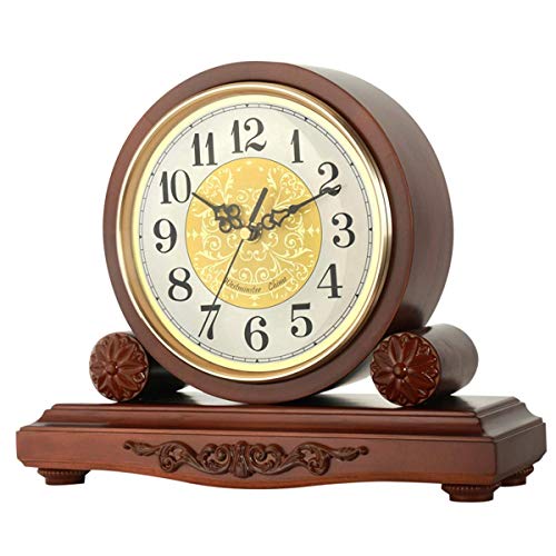 YXUANYZNB Orologio da camino, orologio silenzioso a batteria in legno, orologio da tavolo decorativo per camino scrivania da ufficio, decorazione per la casa orologi da caminetto regalo