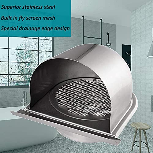Hopbucan 4Inch 100mm Waterproof Stainless Steel Vent Vent Hood Anti- Exhaust Extractor for Wall Air Outlet Cover,B - Image 4
