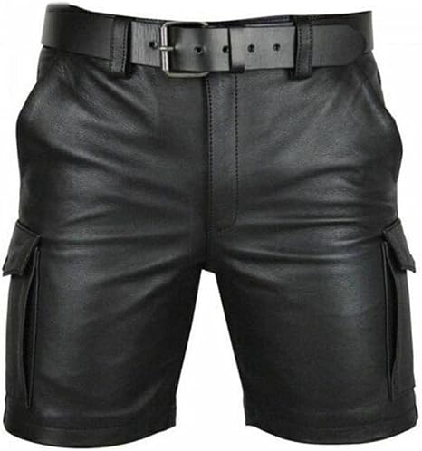 CFSNCM Men PU Leather Shorts Sexy New 