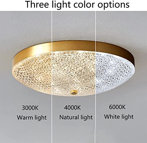 Plafonnier doré moderne 30cm avec diffuseur acrylique pour chambre - 4