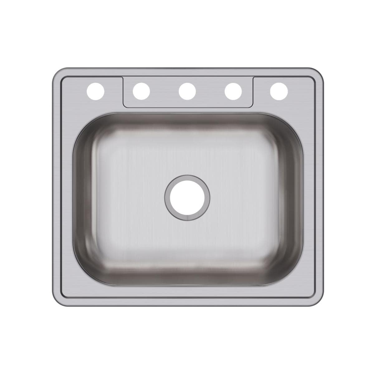 Elkay D125225 22 Gauge Stainless Steel Single Bowl Top Mount Kitchen Sink, 25 x 22 x 6.5625"