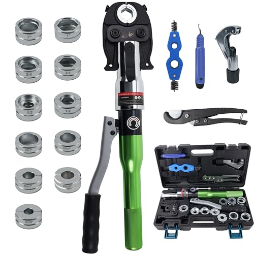 AMZCNC Pipe Press Tool with1/2,3/4,1" Dies for Copper Pipe and F8...