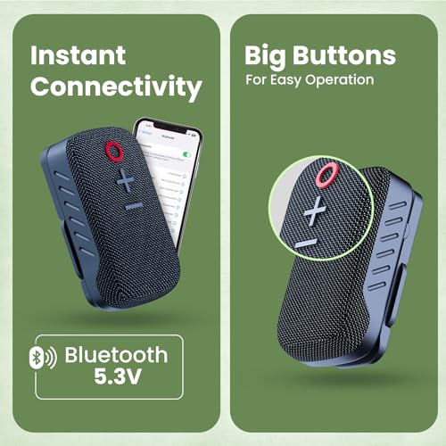 Portronics Talk Three Wearable Bluetooth Speaker with Mic, Magnetic/Spring Clip-On, Upto 10Hours Playtime, IPX5 Water/Dust Resistant, Bluetooth 5.3v, Big Buttons, Portable Speaker with Microphone