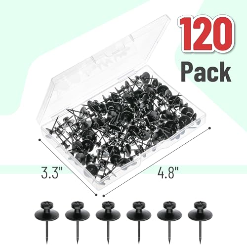 Image of Mr. Pen- Double Headed Picture Hanging Nails, 120 Pack, Black | Tacks for Wall Hangings, Pins, Thumb Tacks, Picture Hangers