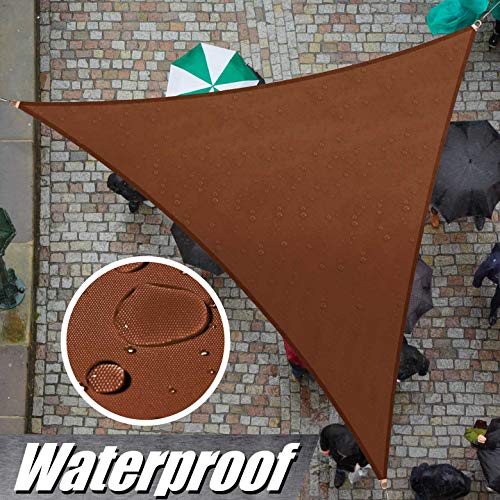ColourTree Custom Size 12' x 12' x 17' Brown TADT12 Triangle Waterproof Sun