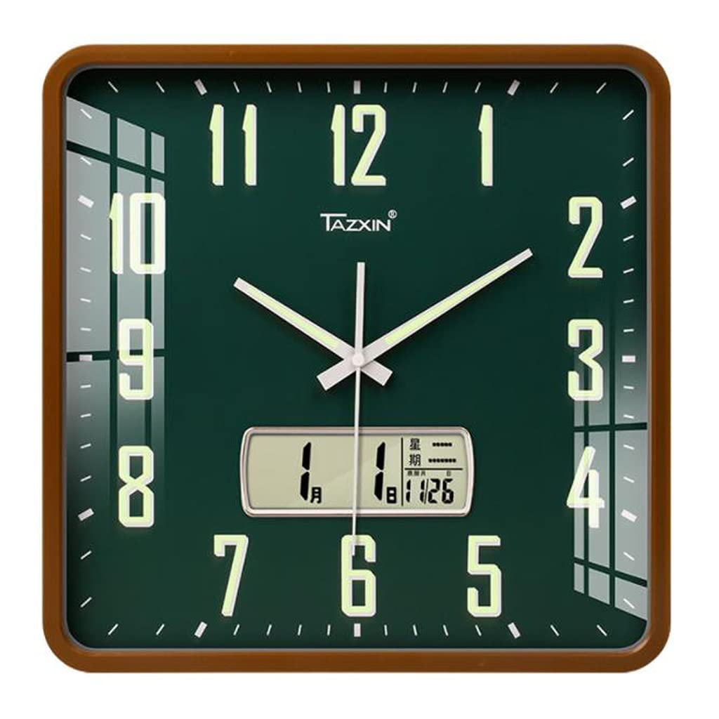 Horloge murale salon anti-bruit : le modèle électronique silencieux vert 35.5cm