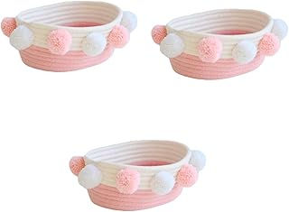 HOMSFOU 3 Pçs Cesta De Armazenamento De Tecido Organizador De Casa Cesta De Armazenamento De Mesa Cesta De Corda De Algodão Cesta De Armazenamento De Casa Caixa De Armazenamento De