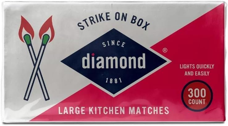 High-Quality Diamond- Strike ON Box Matches [3 BXS of 300] (Original Version) - Perfect for Outdoor Enthusiasts
| Diamo 