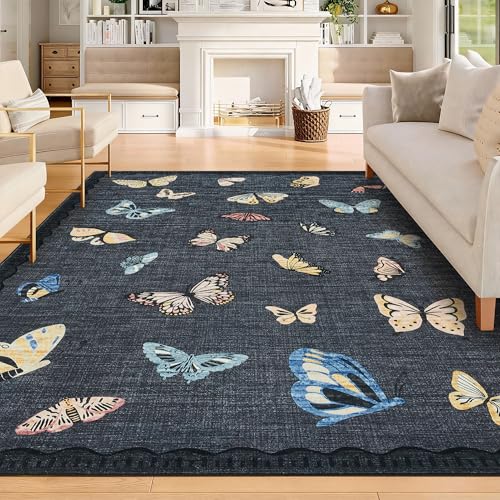 Tapete Decorativo GarveeHome Butterfly 6x9 Negro miniatura 1