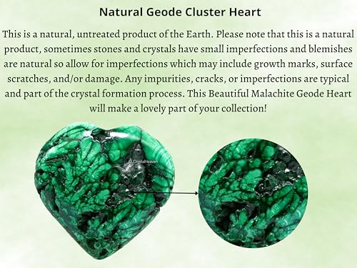Image of Crystal Heaven Certified Malachite Heart Palm Pebbles Stones For Anxiety Stress Relief Massage-Aaa Grade Original Healing Gemstone Agate Heart Palm Stone For Yoga Meditation Spiritual