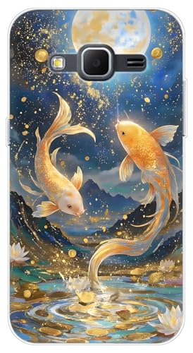 YonderYM Case Compatible with Samsung Galaxy Core Prime,Clear with Pattern Slim Protective Soft Bumper Phone Cover Design Shockproof Slim TPU Fish