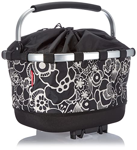 KLICKFix Unisex-Adult Carrybag GT Textilkorb für Racktime Gepäckträger, Fleur Schwarz, 24 litres