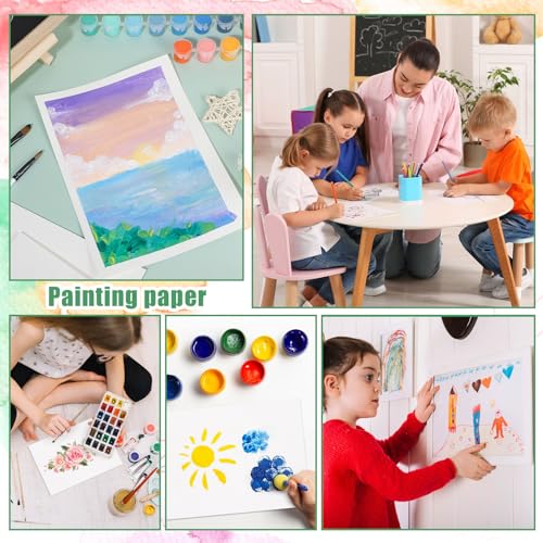 Image of 120 Sheets Watercolor Paper Bulk, 140 lb /300 GSM Cold Press Paper White Water Color Paper for Kids Child Students Adults Artists Drawing Valentine Gift Cards(7 x 10 Inch)