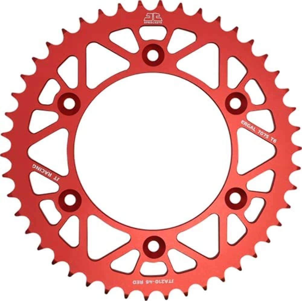 JT Sprockets JTA210.52RED Red Racelite Anodized Aluminum 7075 T6 Rear Sprocket, Single
