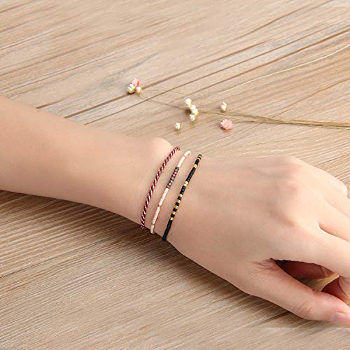 Image of C.QUAN CHI Handmade Friendship Beaded Bracelet Adjustable Colorful Miyuki Beads Bracelet