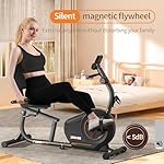 JEEKEE Recumbent Exercise Bike for Seniors,Stationary Bikes for Home, 400LB Capacity & 16 Levels Magnetic Resistance, Heart Rate Handle - Image 3
