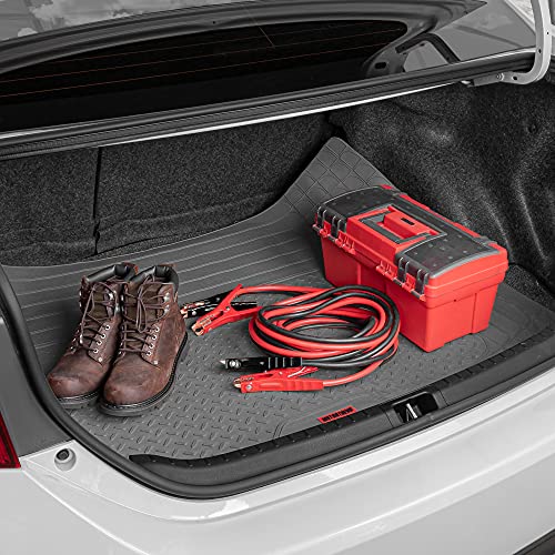 Motortrend Flextough Trunkshield Cargo Liner Car Mat For Back Of Suv, Sedan & Coupe Trunk Cover, All Weather Heavy Duty Protection, Trim-To-Fit, 47.5" X 32.2"In #TOP2