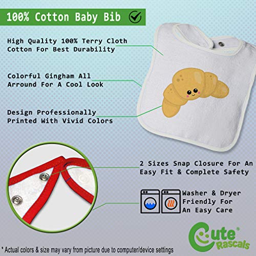 Custom Baby Bibs Burp Cloths Croissant Style B Cotton Baby Items for Baby Girl & Boy White Design Only2