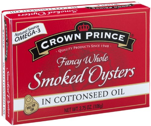 Crown Prince Smoked Oysters in Cottonseed Oil, 3.75 Ounce (Pack of 18)