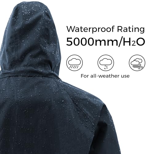 Image of Wantdo Long Rain Coats for Men Waterproof Rain Jacket with Hood