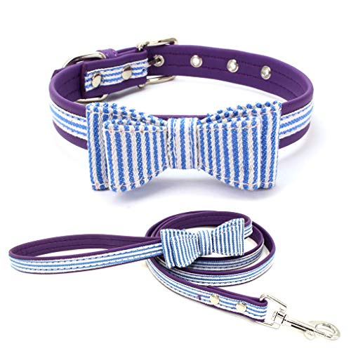 Lorjoyx Double Layer Printing Pet Collar Metal Adjustable tie pet Puppy Bow Tie Soft Collars Pet Supplies Small Medium Pet 13 S