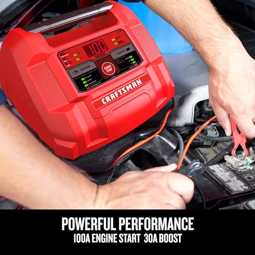 CRAFTSMAN 6A Car Battery Charger and 100A Engine Starter, 6-in-1 Solution, Battery Maintainer, 30A Boost, for 6V/12V Power Sport, Automotive, and Marine Batteries, CMXCESM253 by CRAFTSMAN - Image 3