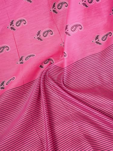 Image of Satrani Women's Chanderi Cotton Printed Ready To Wear One Minute Pre Pleated Readymade Saree with Unstitched Blouse Piece