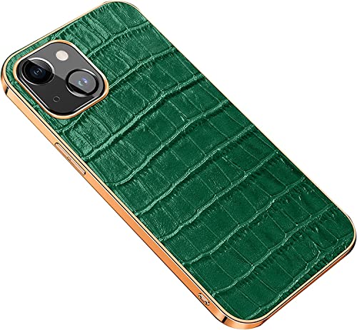 Étui pour iPhone 14 Pro Max motif crocodile vert idéal au bureau ou en soirée