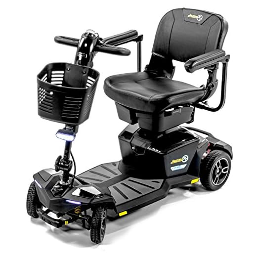Pride Jazzy ZT Zero Turn 8 ; 4-Wheel Travel Mobility Scooters, 4-Wheel Stability Meets 3-Wheel Maneuverability (Onix Black)