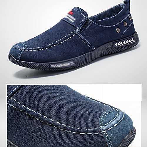 Men's Casual Martial Arts Shoes, Breathable Slip-On Chinese Traditional Old Beijing Canvas Walking Shoes, Rubber Sole Non Slip Strong Grip, are Light in Weight3