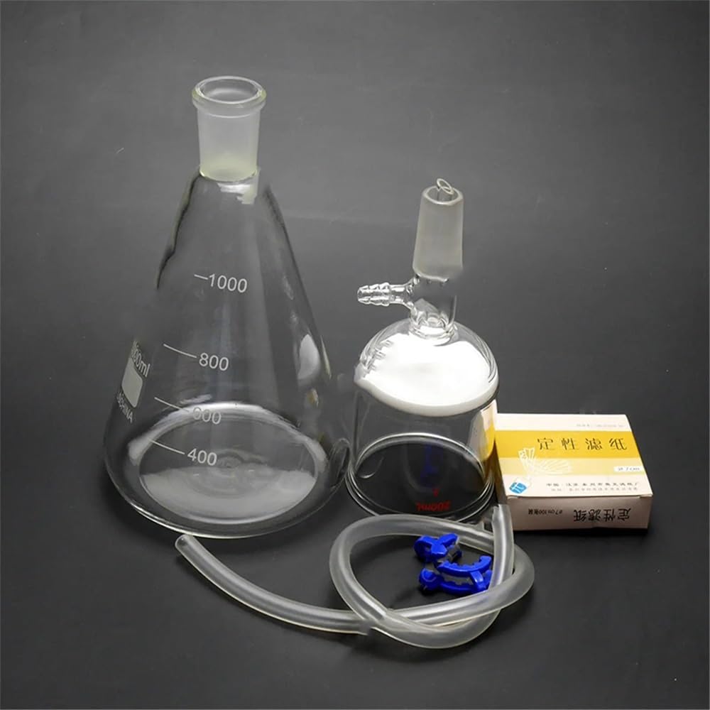 Zestaw do filtracji ssącej 1000 ml, lejek 200, kolba 1 l z pokrywką 70 mm Sprzęt laboratoryjny
