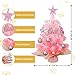 Small Mini Christmas Tree Pink with 50 LED Lghts 24 Inch /2FT Tabletop Artificial Christmas Tree Decorated Gift Boxes and Hanging Ornaments for DIY Christmas Decoration