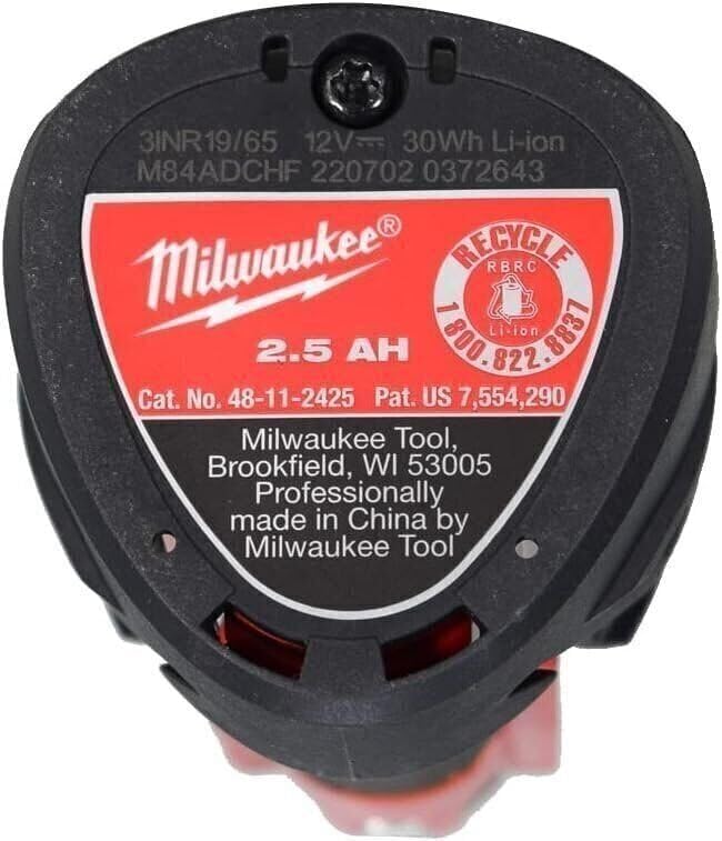 Miniatura 5 de Milwaukee 48-11-2425 Batería de iones de litio de 12 voltios de alto rendimiento CP2.5Ah, paquete de 2 unidades