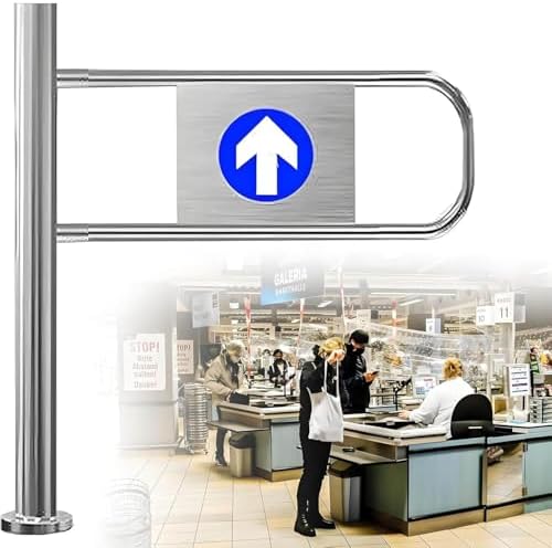 Automatic Rebound Swing Gate - Stainless Steel Safety Access Door, 90° Self-Closing Supermarket Barrier, 70x100cm One-Way Entry Device for Secure Access
